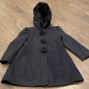 Roths child Kids Black Hooded Coat size 6X 2:11